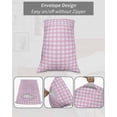 thumbnail image 7 of Pink Grid Pillow Covers King Size, Checkered Plaid Gingham Lattice Trellis Print Soft Bed Throw Pillowcases Breathable Cooling Long Lumbar Body Pillow Sham Cover for Bed Sofa 20''x40'', 7 of 7