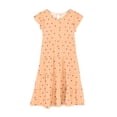 thumbnail image 4 of NAISIBABY Girls Casual Dresses, Ruffled Short Sleeve Cute Heart Prints Summer Flowy Sundress Orange 8T, 4 of 5