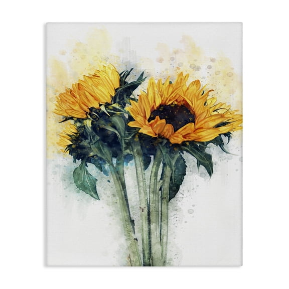 Stupell Industries Farmhouse Sunflower with Watercolor Accent Canvas Art, 16 x 20, by Ziwei Li