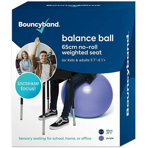 (Large, Purple) - Balance Ball - No-Roll Weighted Seat is a Flexible Chair for School, Office or Home (Large, Purple)