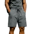 thumbnail image 2 of SOOMLON Mens Quick Dry Short Cargo Pants Big and Tall Shorts with Zipper Pockets Elastic Waist Sweat Shorts Gym Shorts, 2 of 9