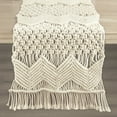 thumbnail image 4 of Lush Decor Boho Macrame Handcrafted Indoor/Outdoor Washable Water Repellent Runner White Single 13X72, 4 of 11