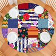 thumbnail image 2 of Pioneer Flower Floral Print Pattern Round Fitted Tablecloth with Elastic Edge,Dining Table Cover Waterproof,Outdoor Round Tablecloth for Camping,Dining,Indoor and Outdoor, 2 of 7
