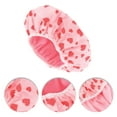 thumbnail image 3 of Gorro de Ducha de Patrón de Corazón para Mujeres 1 Pc para Baño, Viaje de Negocios, Vacaciones, Hotel Rosa PEVA Microfibra, 3 of 3