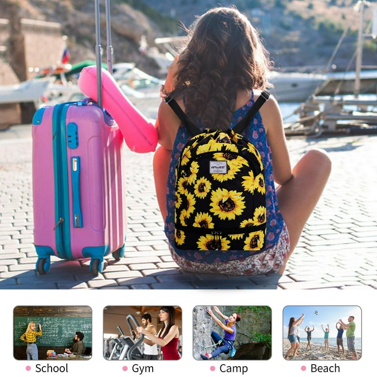 Sports Gym Storage Bag Gym Bag Women travel Backpack Teenage girl USB  charging Business Laptop Backpack With shoe bag 15.6 inch waterproof school