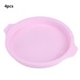 thumbnail image 1 of Moule à Gâteau Rond en Silicone de 8 Pouces Plateau de Cuisson Accessoires pour Gâteau Coloré 4 Pcs Rose, 1 of 5