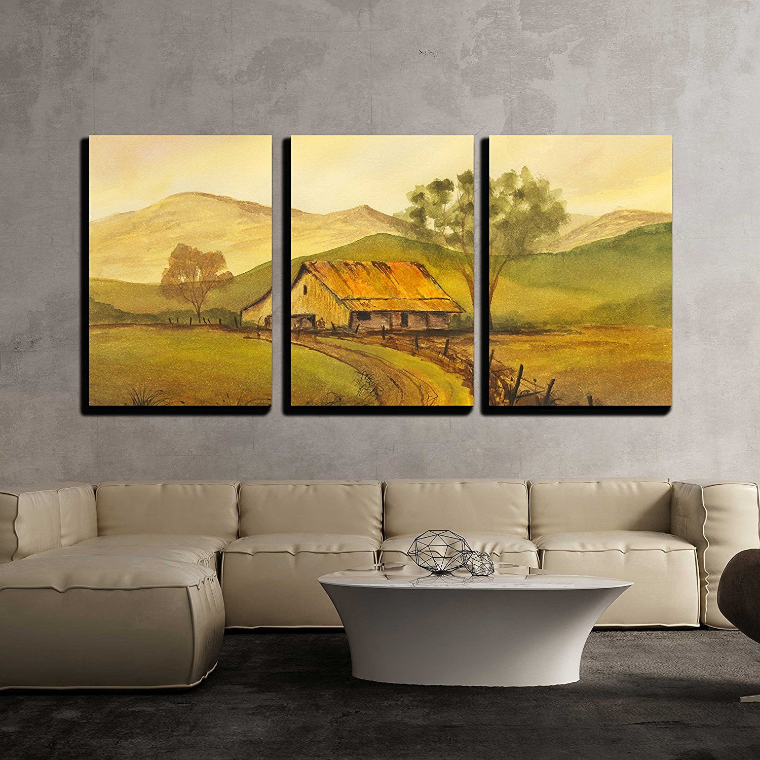 Wall26 3 Piece Canvas Wall Art Very Nice Original Watercolor Painting on Paper Modern Home