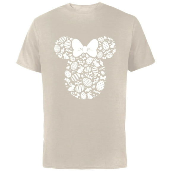Disney Minnie Mouse Icon White Bunnies Easter - Short Sleeve Cotton T-Shirt for Adults - Customized-Natural