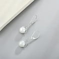 thumbnail image 3 of 18K Gold Plated Pearl Earrings, 925 Sterling Silver Good Luck Irish Celtic Knot Dangle Earrings, 9MM Freshwater Cultured Pearl Leverback Dangle Earrings Celtic Jewelry Gift for Women, 3 of 6