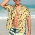 thumbnail image 7 of Fuzoiu Tropical Fruits Print Hawaiian Shirt for Men, Summer Beach Casual Short Sleeve Button Down Shirts, Men’s Beach Summer Shirts with Pocket,Small, 7 of 7