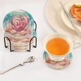 thumbnail image 5 of Haosy Set of 6 Drink Woven Coaster with Holder Heat Resistant Non-Slip Bar Coasters 4 Inches Shells and Hearts Underwater, 5 of 7