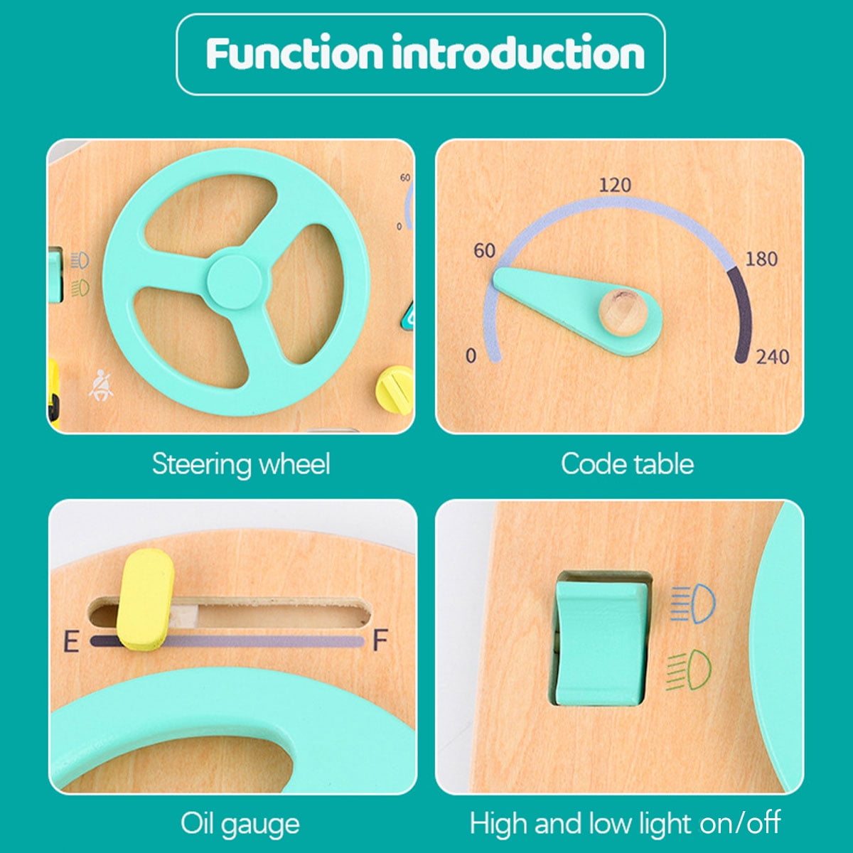 Buy Busy Board Wooden Steering Wheel Sensory Activity Board Toy Basic