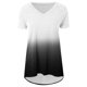 thumbnail image 3 of Womens T Shirts Loose Fit Ladies Casual Fashion V Neck Gradient Short Sleeve Top Breathable Womens Tshirts Black M, 3 of 3