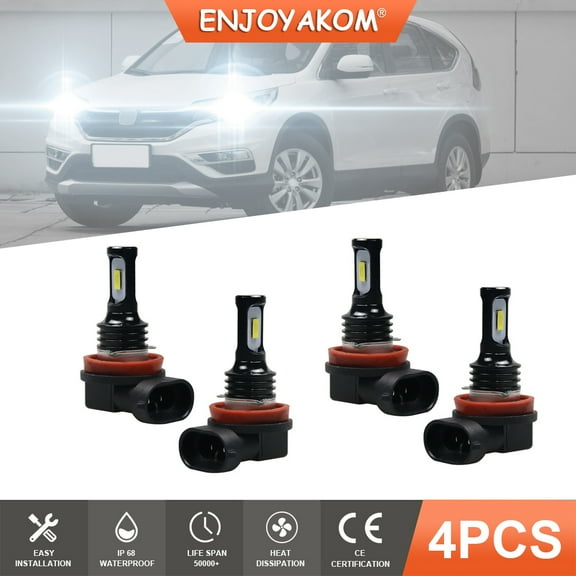 4pcs For Ford EcoSport 2018-2020 H11/H8/H9 LED Headlight High/Low Beam Replacement 6000K Bright White