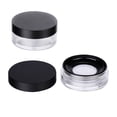thumbnail image 1 of EeaseCA 2pcs 10g Empty Powder Case Round Elastic Mesh Loose Powder Container Makeup Case (Black), 1 of 7