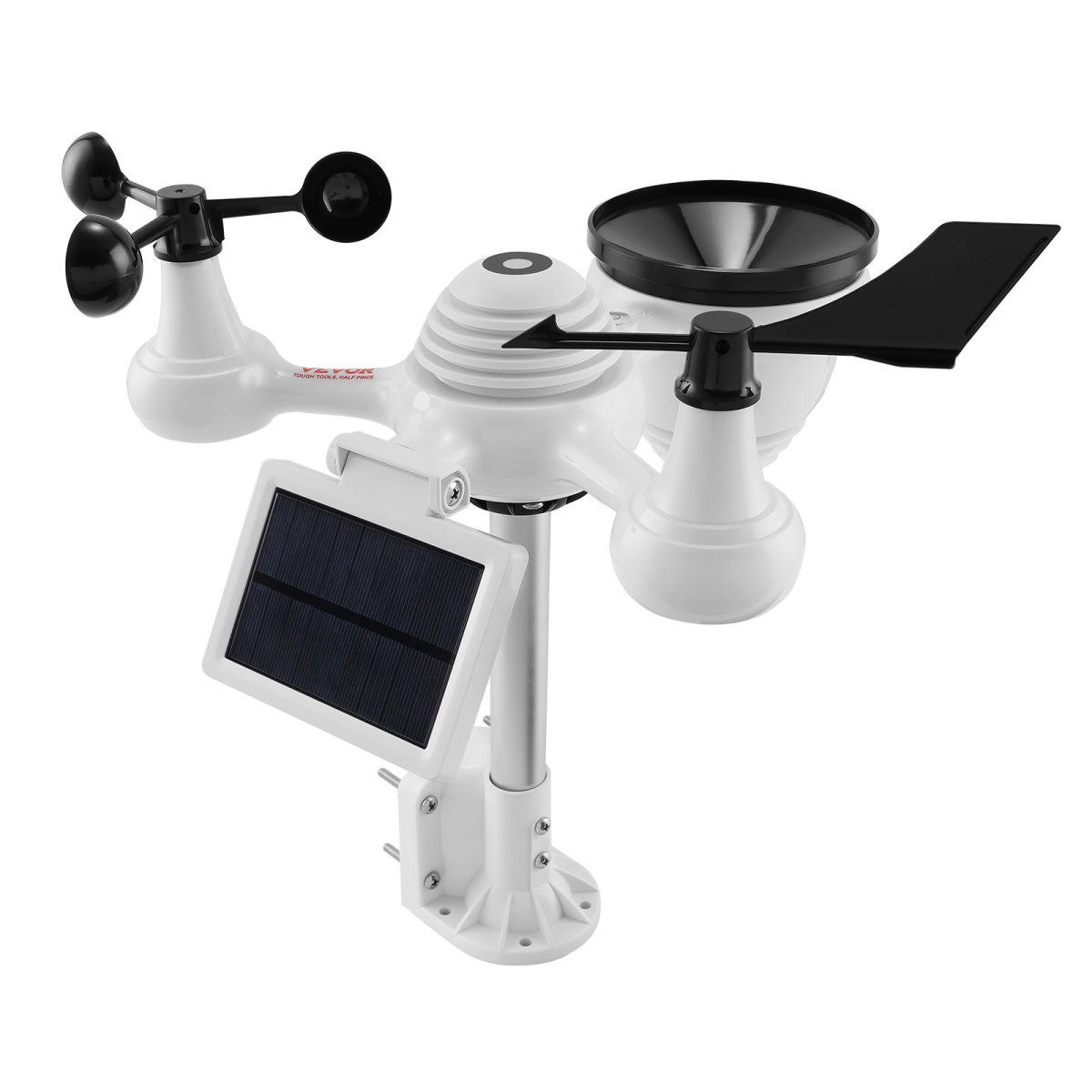 7-in-1 Wi-Fi Weather Station with 7.5" Color Display Home Indoor Outdoor Weather Station Solar-Powered Wireless Outdoor Sensor & Alarm Alerts for Temperature Humidity Wind Speed Direction & Rain