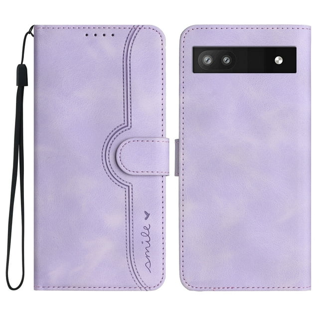 Compatible with Google Pixel 6A Case Premium PU Leather Wallet with Built-in Magnet Cover