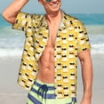 thumbnail image 5 of KLL Men's Hawaiian Shirt Short Sleeve Button Down Beach Shirts-Cute Duck With Black Glasses, 5 of 5