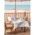 thumbnail image 2 of 60x84 Inch Outdoor Tablecloth with Umbrella Hole Zipper Rectangle Baseball Rectangular Tablecloths Outside Waterproof Modern Minimalist Red Lines Patio Table Cloth Cover for Picnic Party, 2 of 8