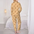 thumbnail image 6 of Goofa Squirrel And Nuts Printed Women’s 2 Piece Pajama Set Super,Pajamas Women's Long Sleeve Sleepwear Soft Button Down Loungewear Pjs Lounge Set Nightwear-XX-Large, 6 of 9