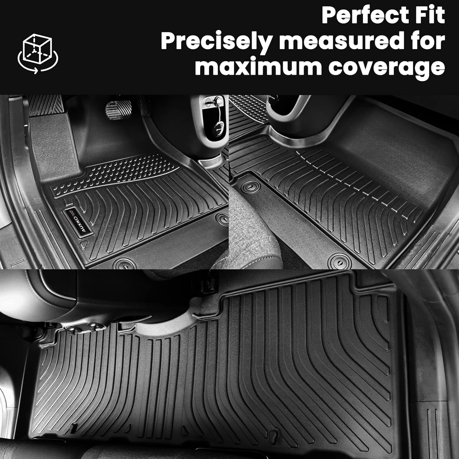 Auxko All Weather Floor Mats Fit for Ford Ranger 2026 2025 2024 TPE Rubber Liners Set Ranger Accessories All Season Guard Odorless Anti-Slip Floor Mats