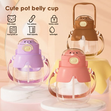 

Riguas 1000ml Water Cup Large Capacity Food Grade Adorable Cartoon Kawaii Children Straw Water Cup Travel Accessory