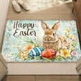 thumbnail image 7 of CoreLiving Easter Bunny in Floral Bouquet Plush Bath Rug for Bathroom Soft Shaggy Shower Mat Water Absorbent Non-Slip Indoor Decor 24x16 Inch, 7 of 7