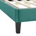 thumbnail image 6 of Platform Bed Frame, Full Size, Teal Blue, Velvet, Modern Contemporary, Bedroom Master Guest Suite Room, 6 of 10