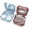 thumbnail image 1 of Howinn 2 Pack Colorful Contact Lens Case, Travel Contact Lens Box with Mirror Tweezers Remover Tool Solution Bottle for Outdoor Office Daily Use, 1 of 7