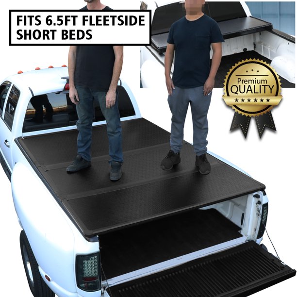 For 2009 To 2018 Ram Truck 6 5ft Short Bed Hard Solid Tri Fold Clamp On Tonneau Cover 10 11 12 13 14 15 16 17 Walmart Com Walmart Com