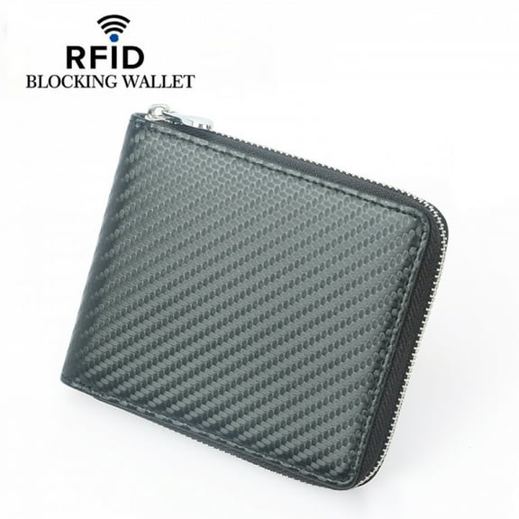 ZUTOYBOLIN Zipper Wallet Men RFID Blocking Leather Bifold Credit Card Wallets