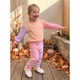 thumbnail image 6 of RUINIXCW Toddler Baby Girls Fall Outfit Contrast Color Long Sleeve Sweatshirt Pants, 6 of 8