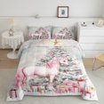 thumbnail image 2 of Manfei Kawaii Pink Unicorn Bedding Comforter Set,Christmas Gifts Xmas Tree Twin Comforter Sets,Happy New Year Bedding Set For Gir L Kids,Breathable Home Decor Reversible,2-Piece, 2 of 8
