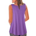 thumbnail image 4 of XuJwPNcy Summer Tank Tops for Women Loose Fit Pleated Scoop Neck Sleeveless Tops Curved Hem Flowy Trendy Clothes Outfits, 4 of 6
