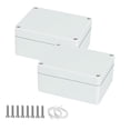 thumbnail image 1 of Project Box ABS Plastic Junction Box IP65 Waterproof Weatherproof Electrical Enclosoure Power Box for Electric Gray White 4.53"x 3.54"x 2.17"(115 x 90 x 55) (2Pcs), 1 of 7