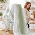 thumbnail image 6 of Unique Bargains Pure Cotton Striped Dish Cloths Green 26" x 18", 6 of 8