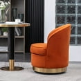 thumbnail image 6 of Wania Contemporary Velvet Swivel Chair in Orange, 6 of 10