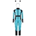 thumbnail image 4 of iiniim Girls Dance Outfit Metallic Long Sleeve Zip Neck Jumpsuit with Hair Hoop Sky Blue Black 12, 4 of 7