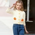 thumbnail image 6 of KAUOD Toddler Knit Cardigan Sweater Halloween Pumpkin Graphic Cute Button Front Sweater Clothes Baby Girls Long Sleeve Coats, 6 of 9