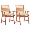 thumbnail image 1 of Sillas de Comedor para Patio Casafoyer 2 pcs de Madera Maciza de Acacia con Cojines, 1 of 5