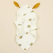 Newborn Baby Rabbit Cotton Muslin Comforter Sleeping Dolls Blanket Soft Soothe Appease Towel for Baby Bibs Burp Cloths Infant lemon 30x30cm