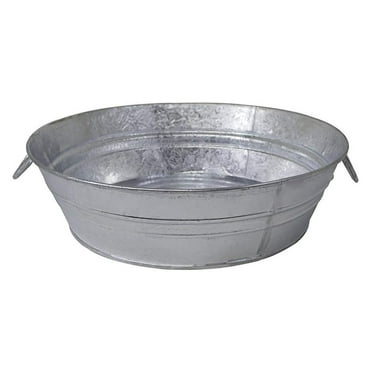 KioJJp 105LFT 3 Gallon Hot Dipped Steel Low Flat Tub, Silver Limited Edition