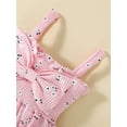 thumbnail image 5 of Bagilaanoe Summer Newborn Girl Ribbed Bodysuit 0-24 Months Baby Girls Sleeveless Flower Dot Print Romper with Bow, 5 of 9
