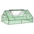 thumbnail image 2 of Outsunny 71" x 55" x 32" Mini Tunnel Greenhouse, Garden Planting Shed, Outdoor Flower Planter Warm House with Zipper Windows and Door, Green, 2 of 9