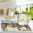 thumbnail image 5 of Trees Christmas Snowman Dish Drying Mat Dish Drainer Rack Mats Water Absorbent Non-Slip Easy Clean Heat Resistant for Kitchen Counter, 5 of 8