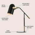 thumbnail image 2 of JONATHAN Y Edison 19.25" Metal LED Task Lamp, Black/Brass Gold by, 2 of 5