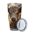 thumbnail image 2 of Haiem Sunset Sunflower Small Cow Printed 20oz Straight Skinny Car Cups With Insulated Cup Sleeve Portable Handle, Sports Travel Coffee Mug, Stainless Steel, Insulated-Without Straw, 2 of 8