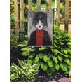 thumbnail image 2 of LADDKE Cute Canvas Cat Graphics Oil Painting Man Pattern Retro Garden Flag Decorative Flag House Banner 28x40 inch, 2 of 2