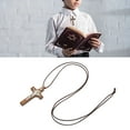 thumbnail image 4 of Wood  Necklace, Crucifix Necklace Simple Style Exquisite Walnut  For Bag, 4 of 8