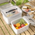 thumbnail image 1 of Cesta Portátil para Picnic de Doble Capa con Drenaje | Caja de Almacenamiento para Lavado de Verduras y Frutas | Contenedor Antigoteo para Refrigerador y Conservación Fresca | Plástico Blanco, 1 of 7